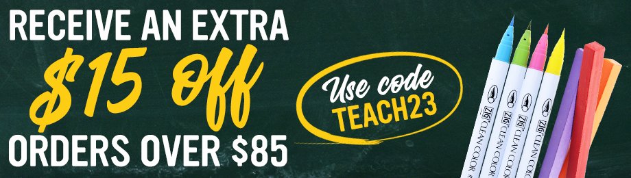 Take $15 Off Orders Over $85 - Use promo code TEACH23