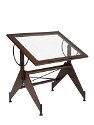 Aries Glass Top Drafting Table