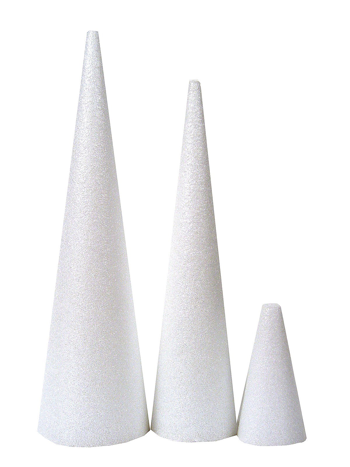 FloraCraft 4-Inch-by-2 1/2-Inch Packaged Styrofoam Cones, White