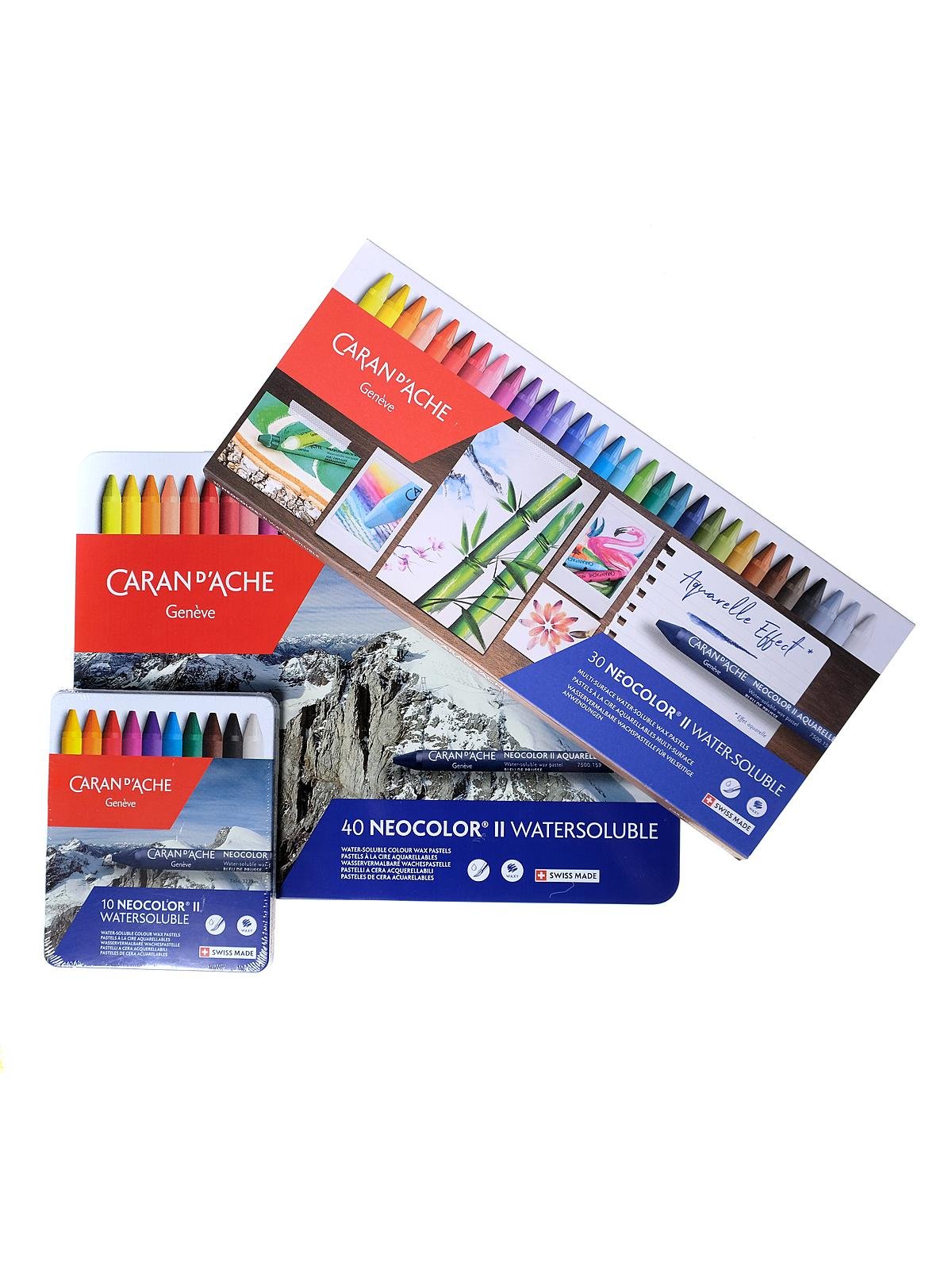 CARAN D’ACHE NEOCOLOR II TIN of 10 water soluble wax pastels 