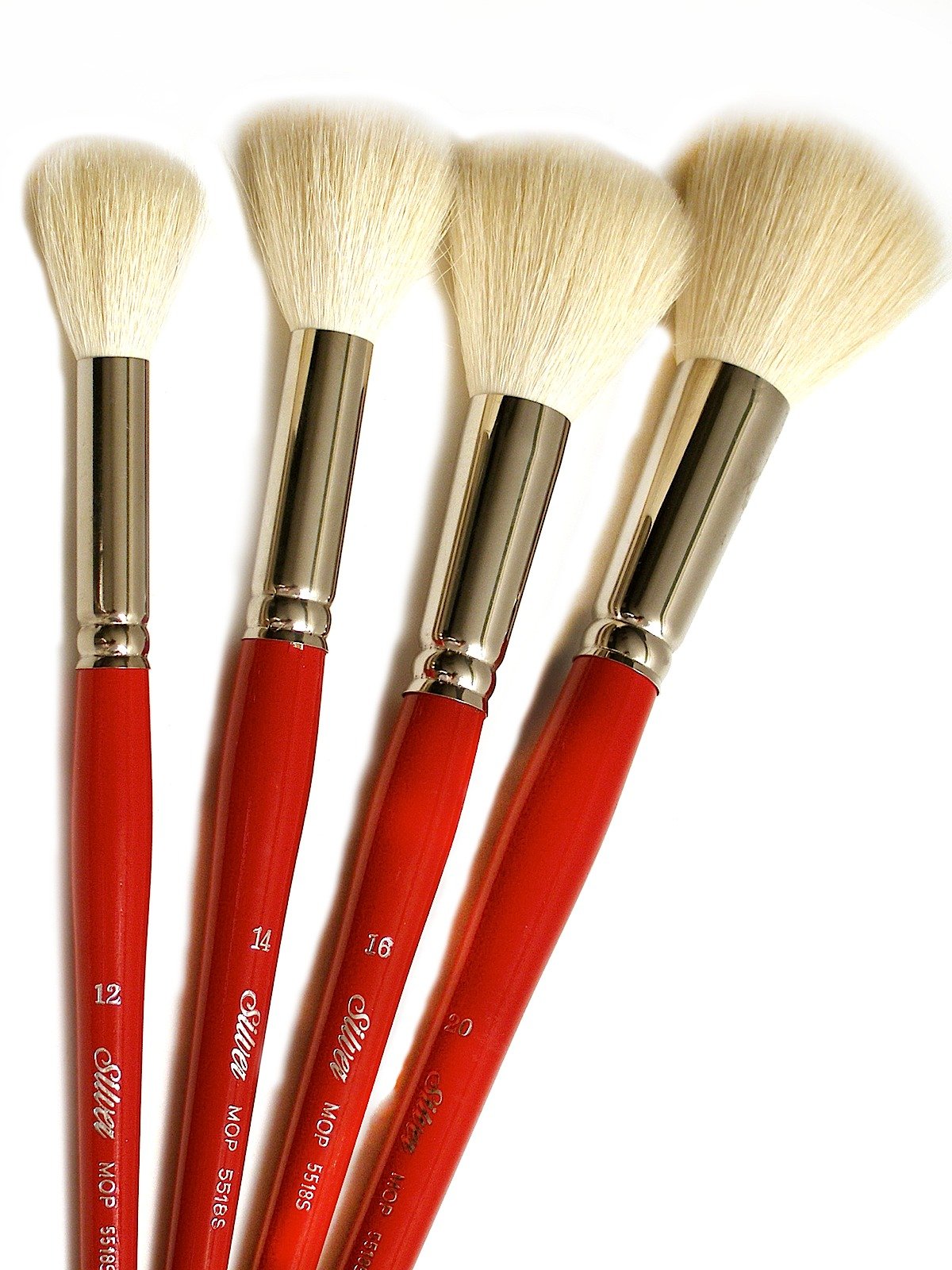 Silver Brush - White Round/Oval Mop Brushes