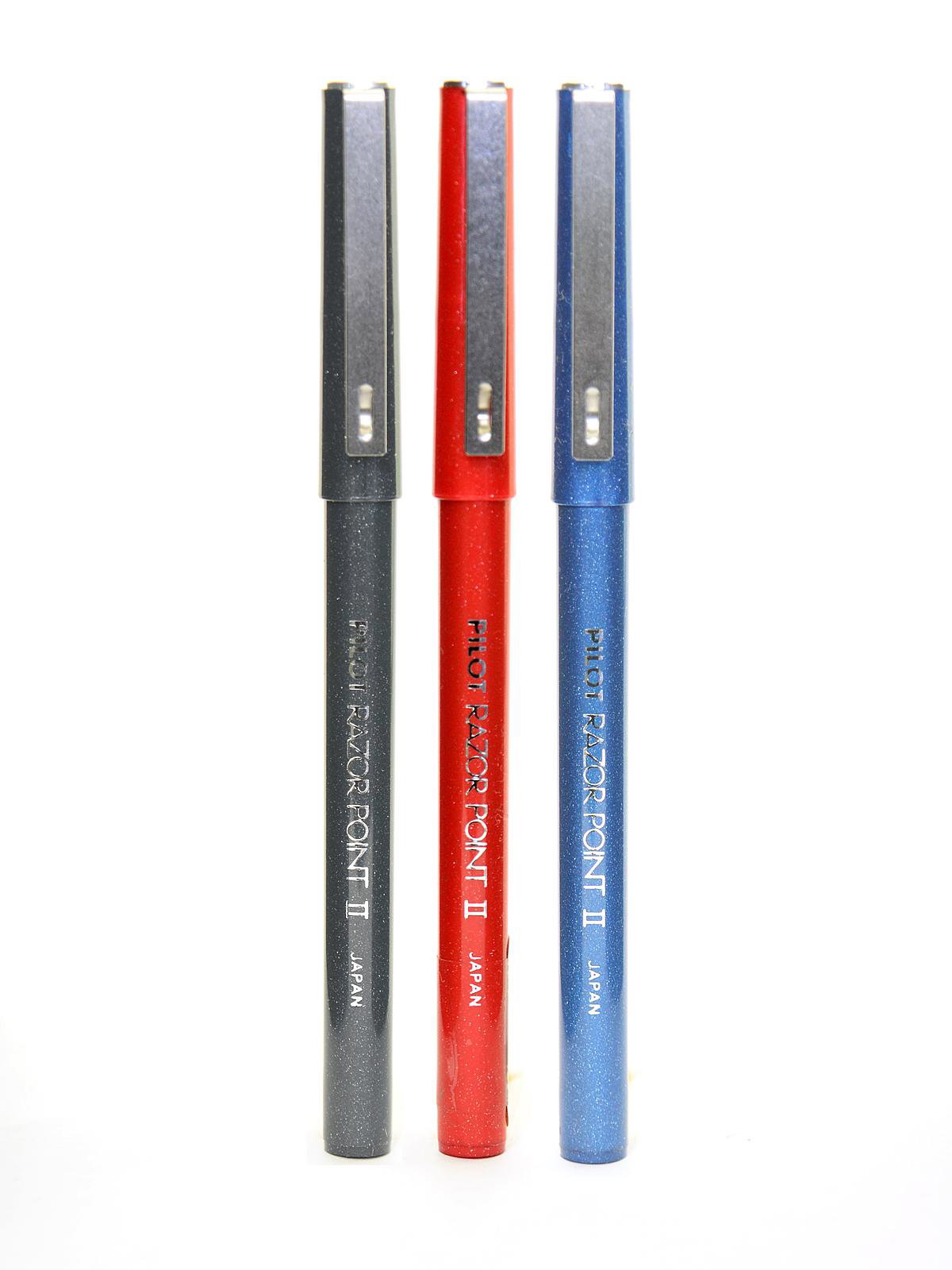 Pilot Razor Point II Marker Stick Pens Blue Ink 4 each 並行輸入品