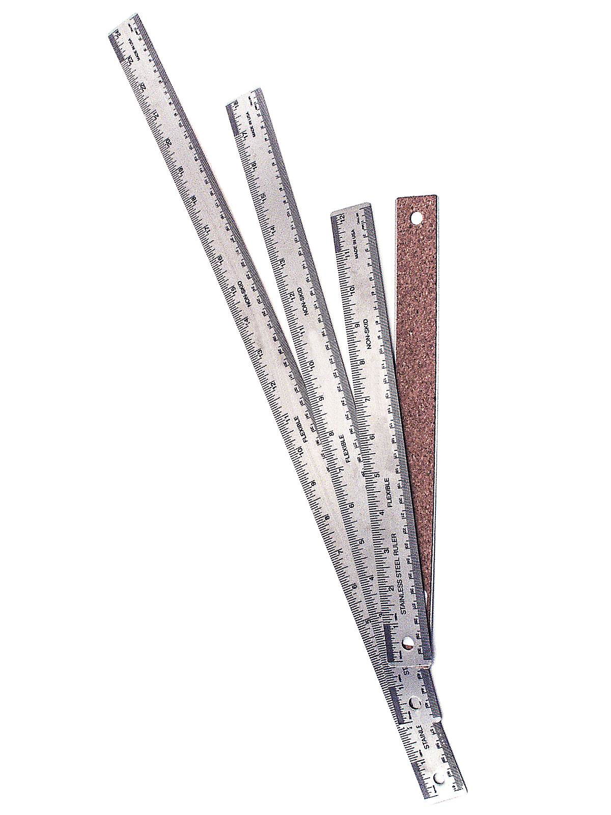 Pacific Arc Stainless Steel Ruler With Cork Back