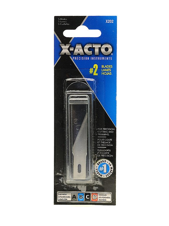 X-Acto X202 No. 2 Large Fine Point Blades (Pack of 5); For Precision  Cutting of Medium to Heavy Weight Materials; Easily Cuts Wood, Paper,  Plastic