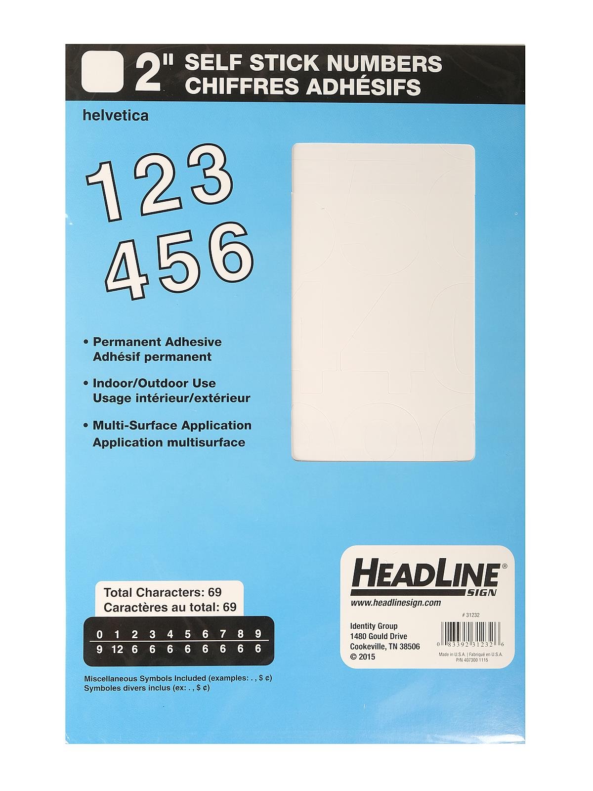 HeadLine - White Vinyl Stick-On Letters or Numbers