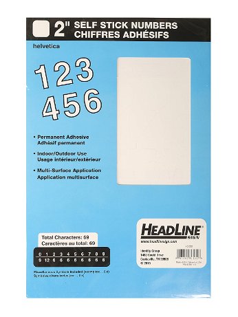 HeadLine - White Vinyl Stick-On Letters or Numbers