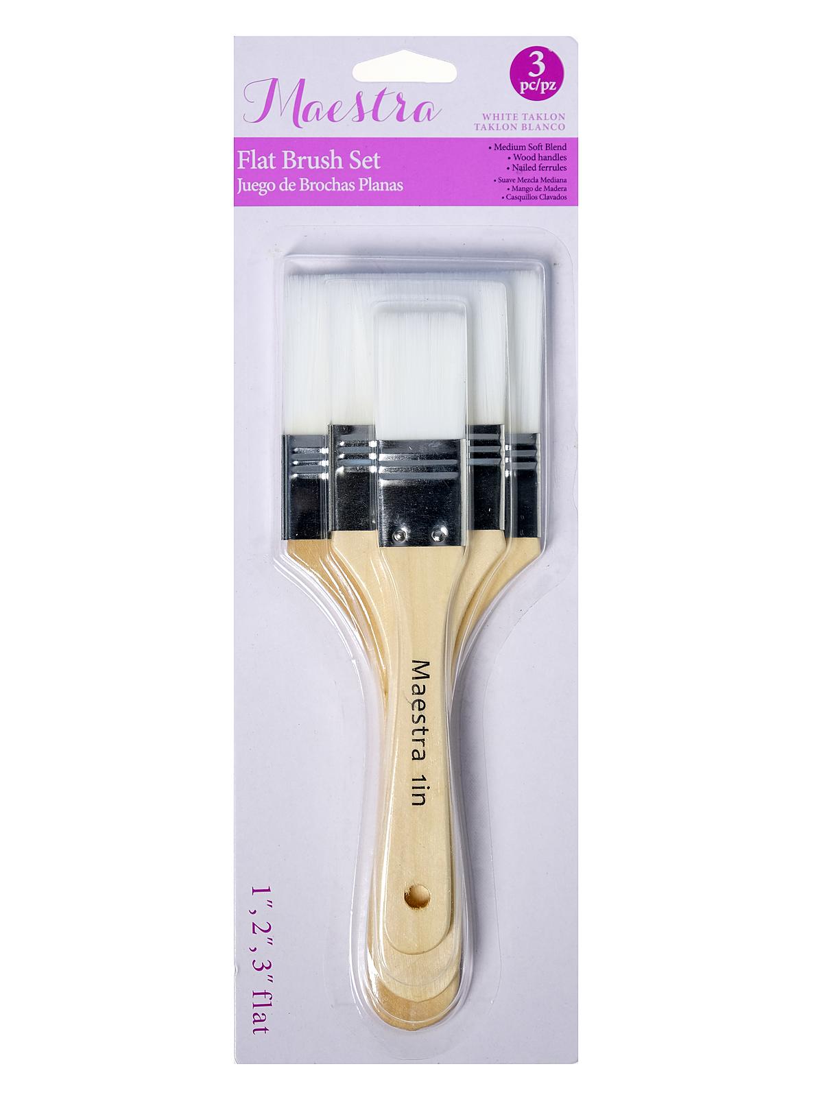 Maestra Artist White Taklon Brushes | MisterArt.com