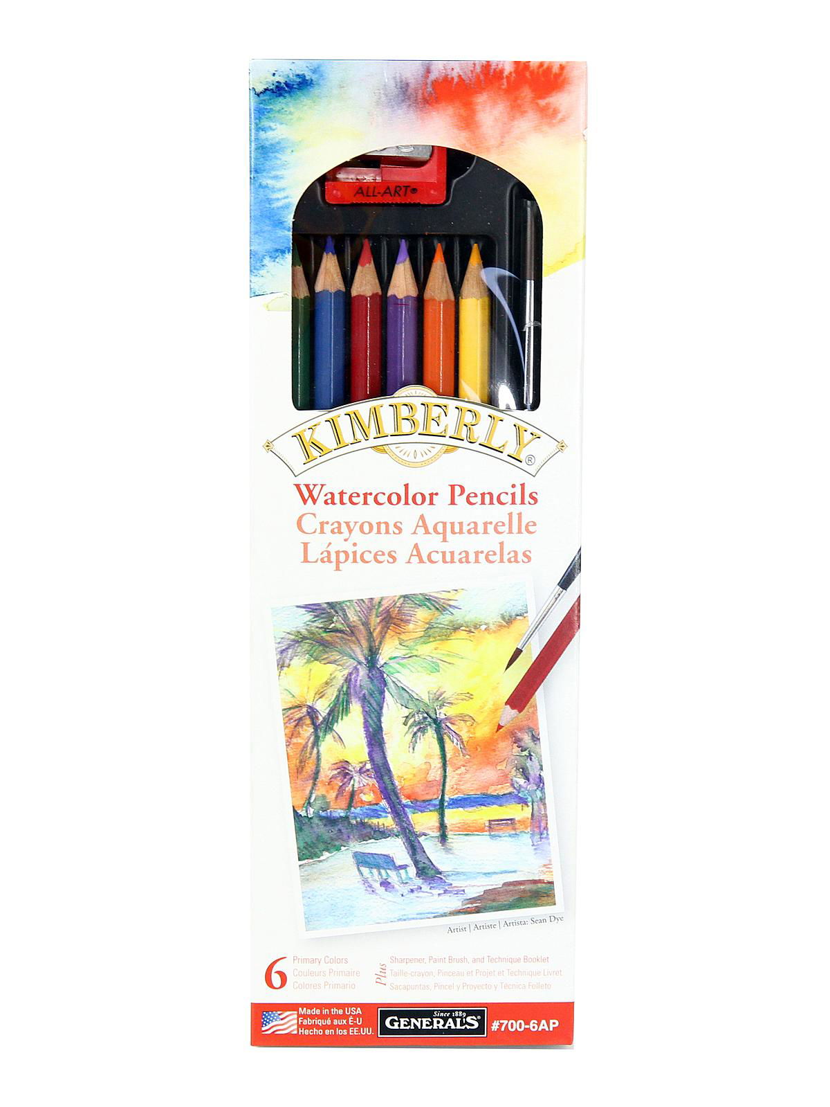 General Pencil - Kimberly Watercolor Pencil Set - 6-Color Set Primary