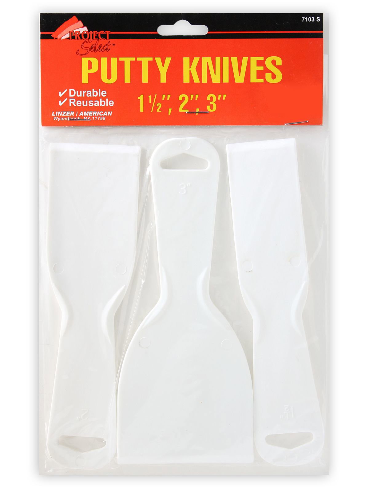 Linzer 7103S Plastic Putty Knives 3 inch