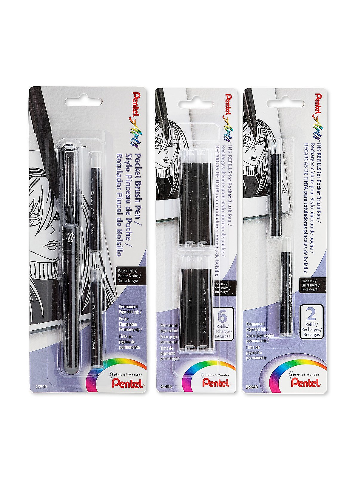 Pocket Refillable Brush Pen Medium by Pentel