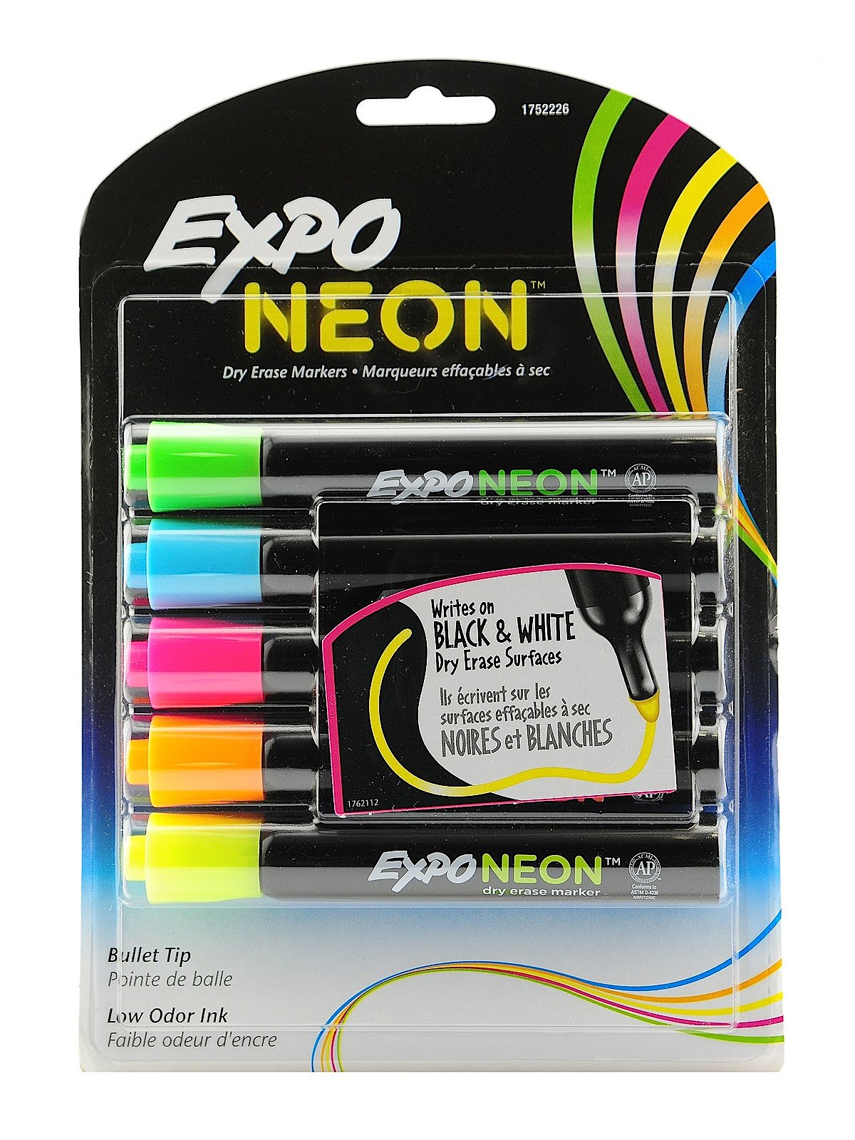 EXPO Neon Dry Erase Markers, Bullet Tip, Assorted Colors, 5 Count : Office  Products 