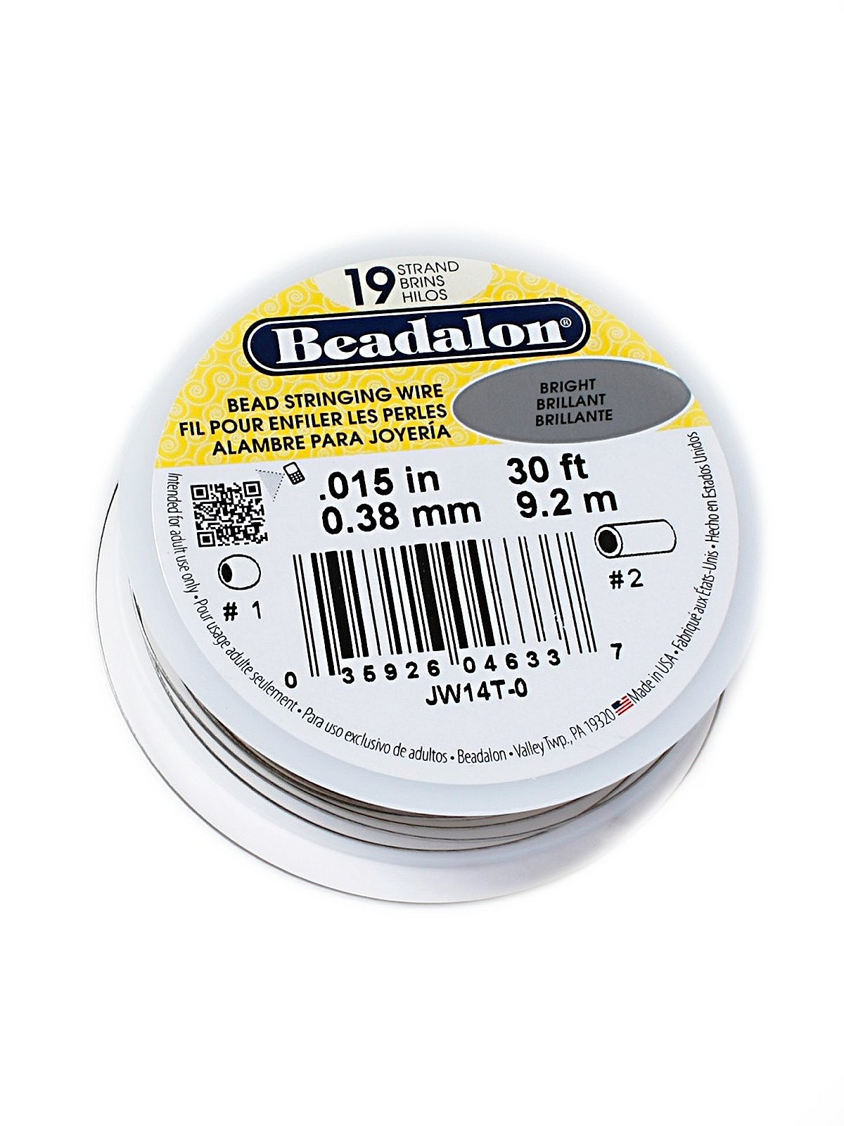 Beadalon Bead Wire 19 Strand .015 Silver Color 30