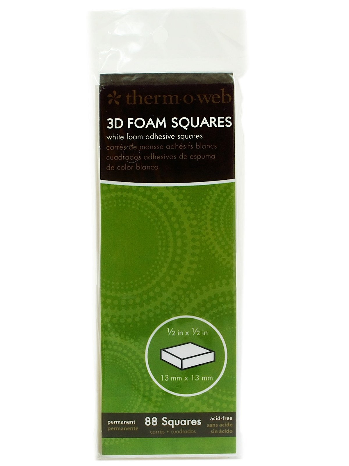 3D Foam Squares -white .5 88/Pkg