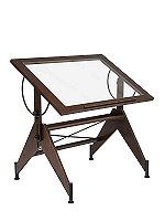 Aries Glass Top Drafting Table