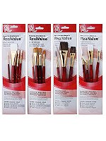 Real Value Series Red Short Handled Brush Sets