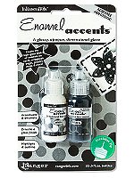 Enamel Accents black and white pack of 2