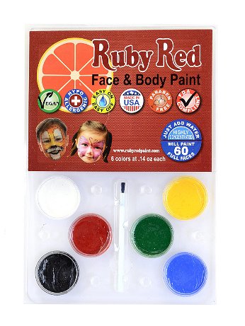 Ruby Red Face & Body Paint - Six Color Clam