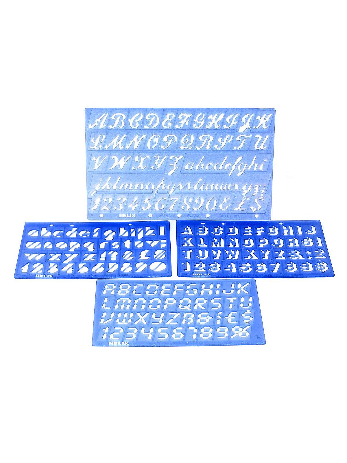 Simple Script Letter and Number Stencil Sets