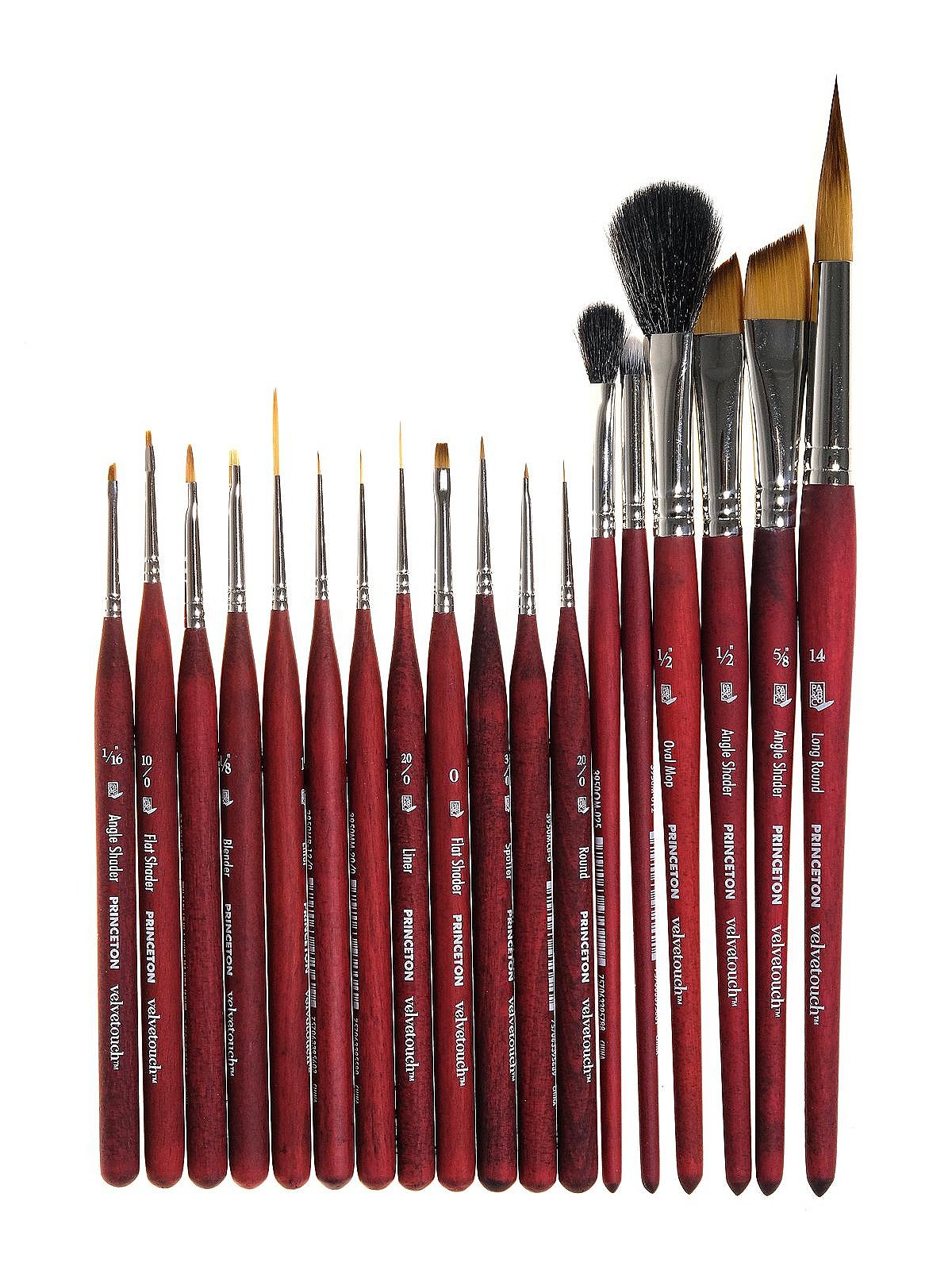 Princeton Velvetouch Series 3950 Brushes - Set of 4