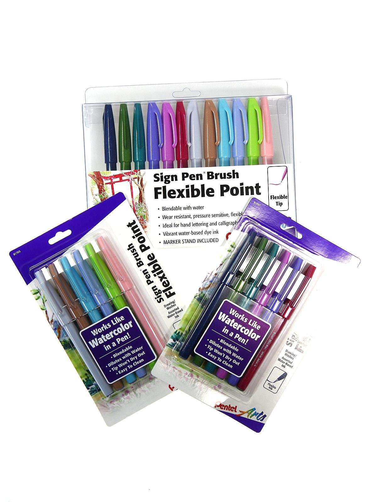 Pentel - Brush-Tip Sign Pen Sets
