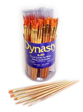 Dynasty - B-400 Golden Synthetic Brushes in Canister