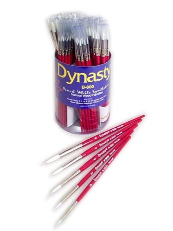 Dynasty - B-800 Finest White Synthetic Round Brushes in Canister