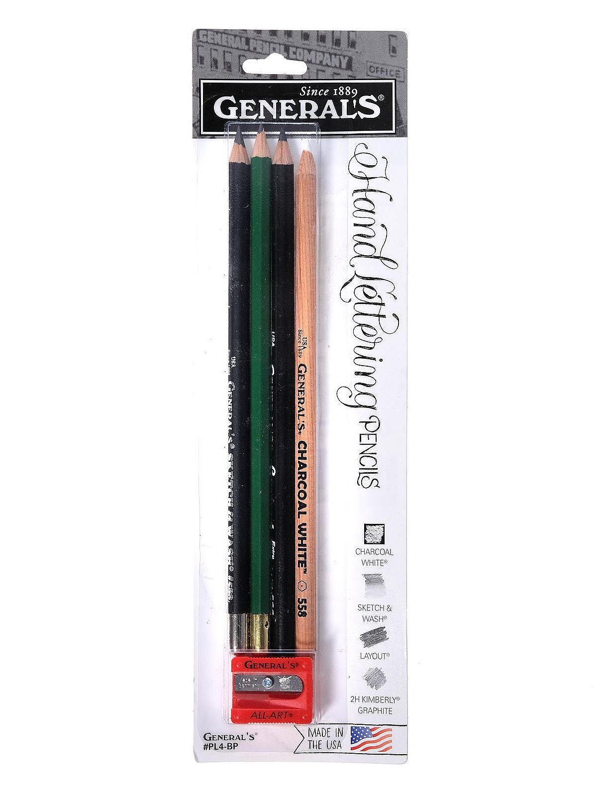 General's Hand Lettering Pencils + Sharpener Set