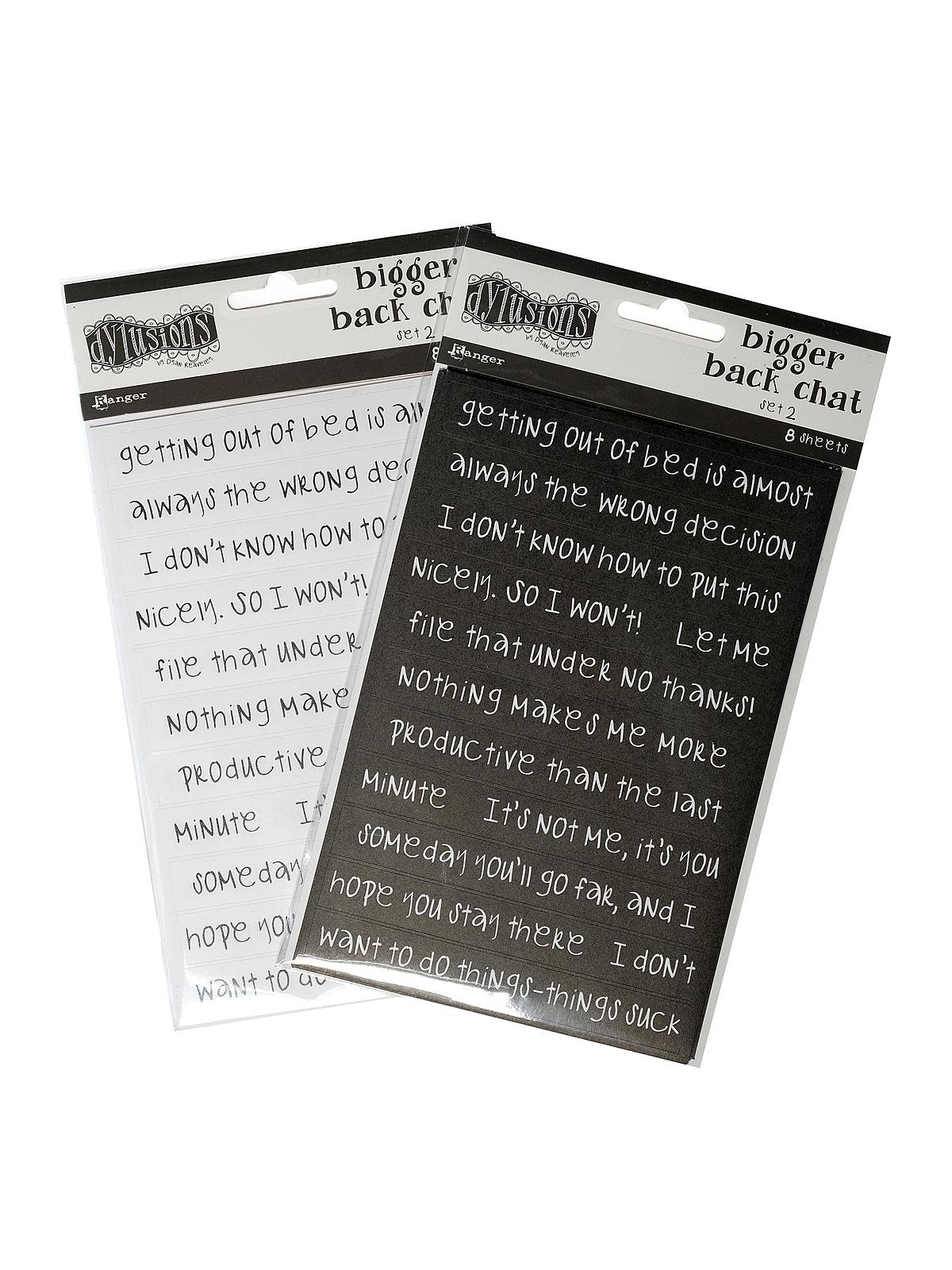 Ranger Dyan Reaveley's Dylusions Bigger Back Chat Stickers-White 