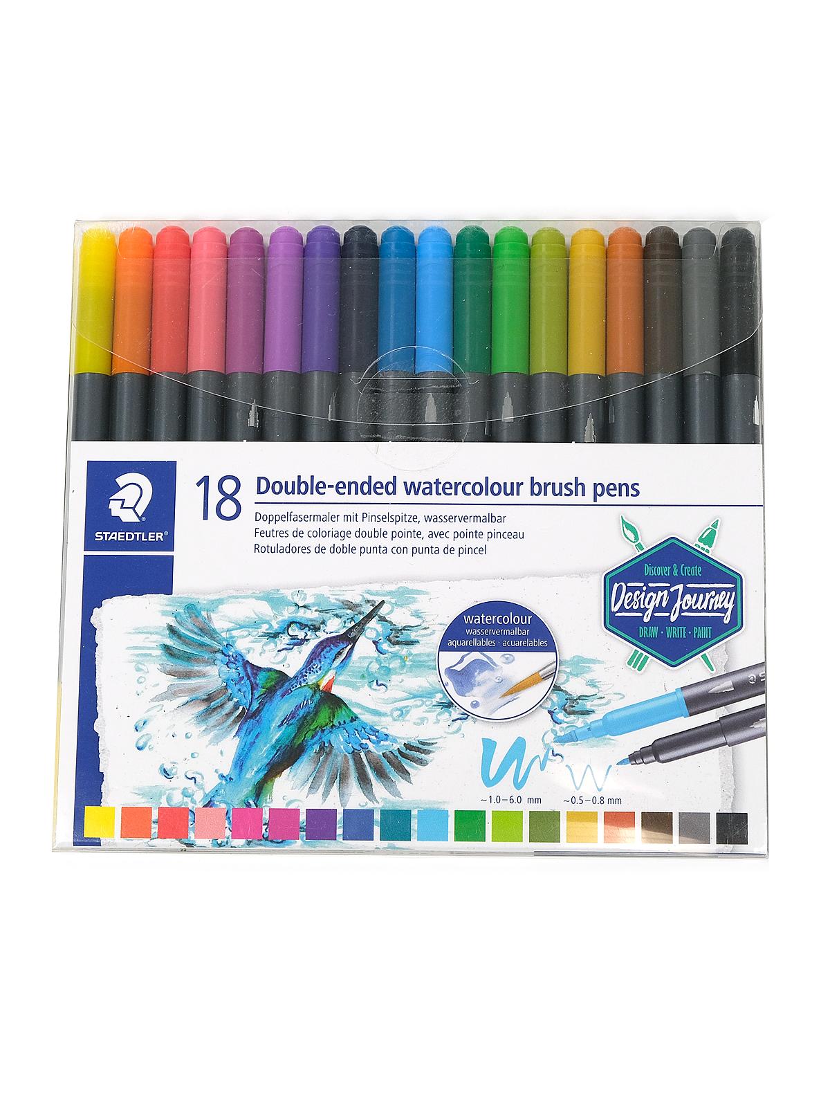 Staedtler Marsgraphic Duo Double-Ended Watercolor Brush Markers ...