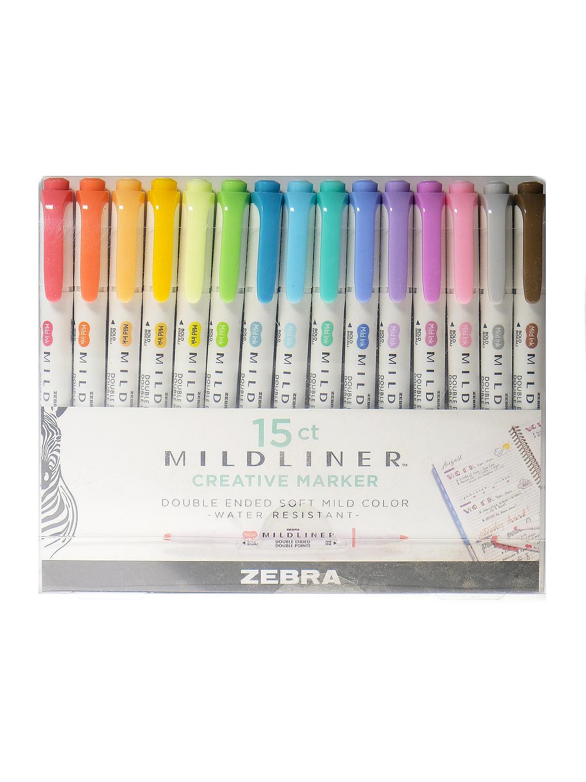 Zebra Mildliner Double-Ended Highlighter Set of 10 Colors