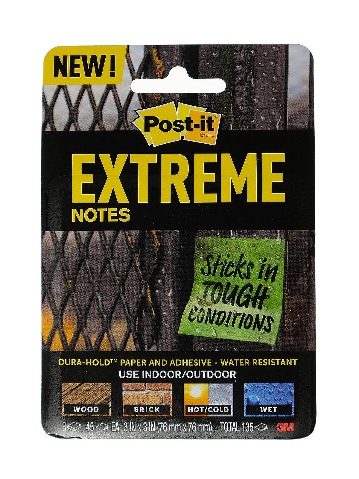 Post-It Extreme Notes Stay Stuck Even in Hot, Cold and Wet Conditions
