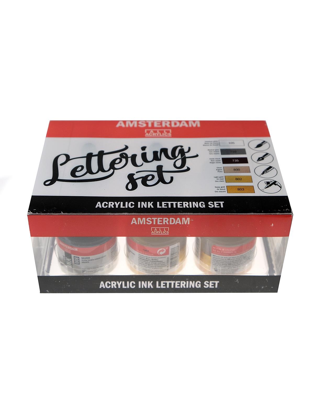 Amsterdam 30ml Acrylic Ink Set 6/Pkg-Lettering