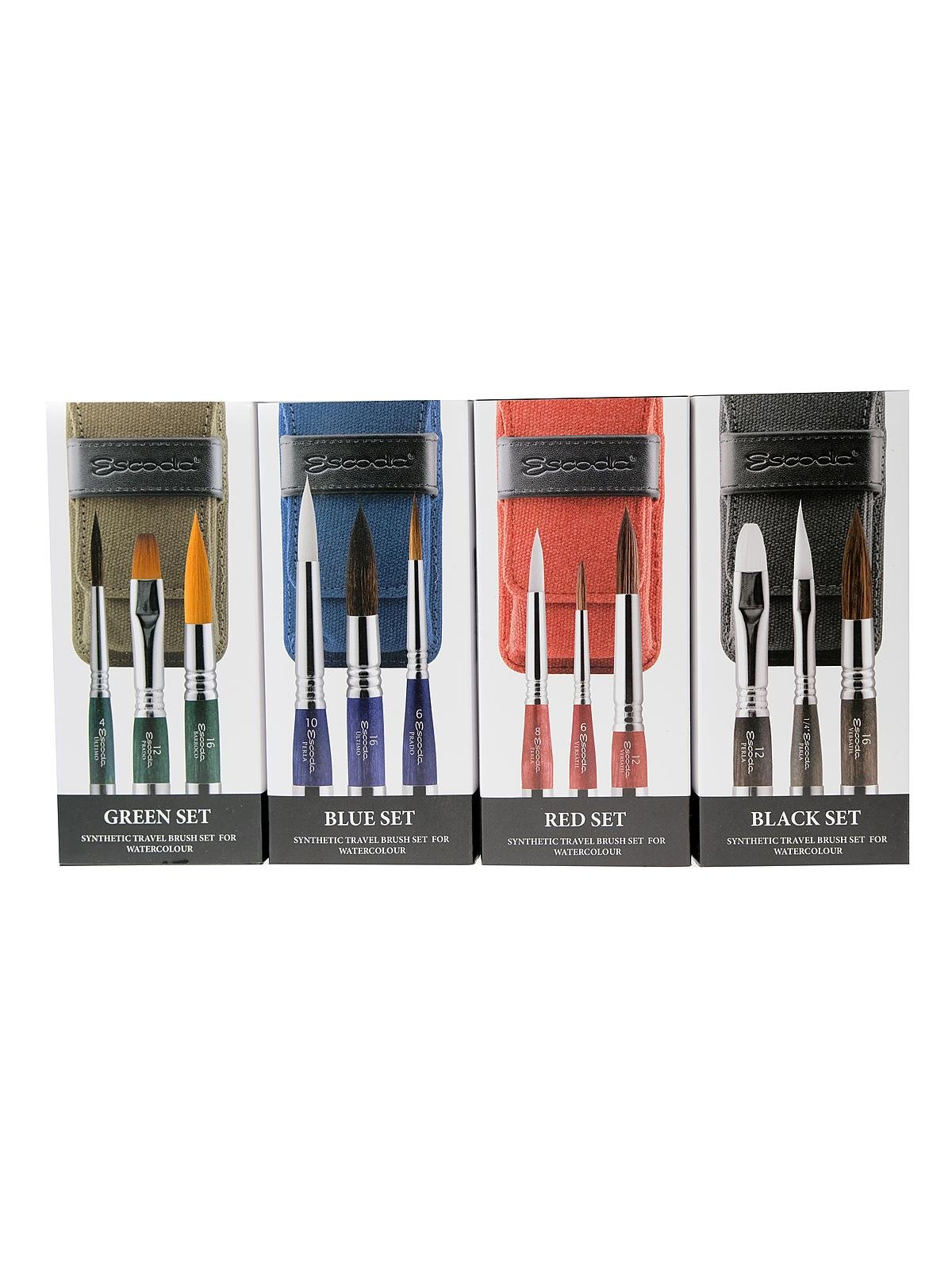 Set of 3 Escoda Ultimo Series 1255 Watercolour Travel Brush Set 