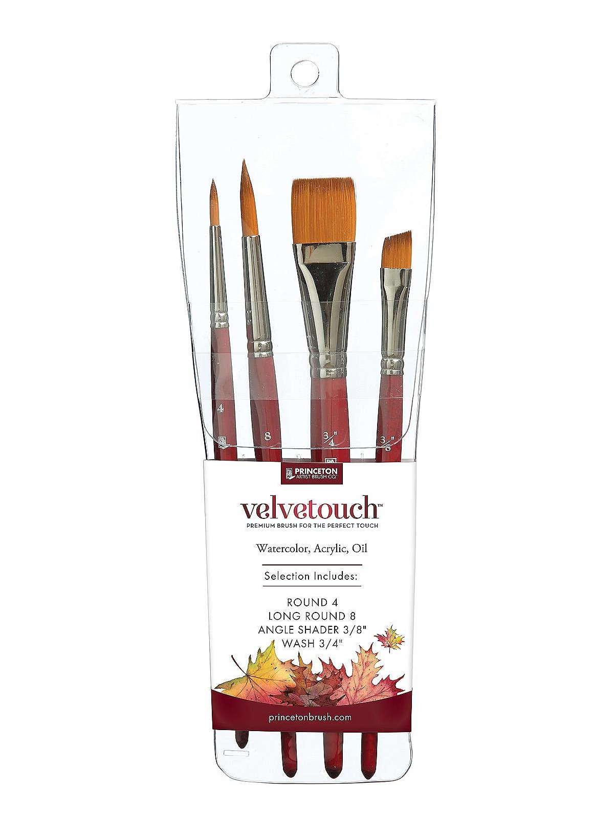 Princeton Velvetouch Synthetic Blend Short Handle Brush, Size 3/4 Wash