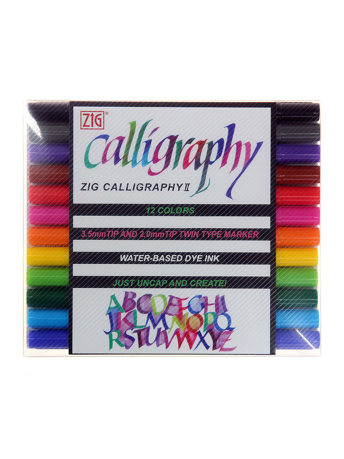 Zig Calligraphy II Dye Marker Set of 12