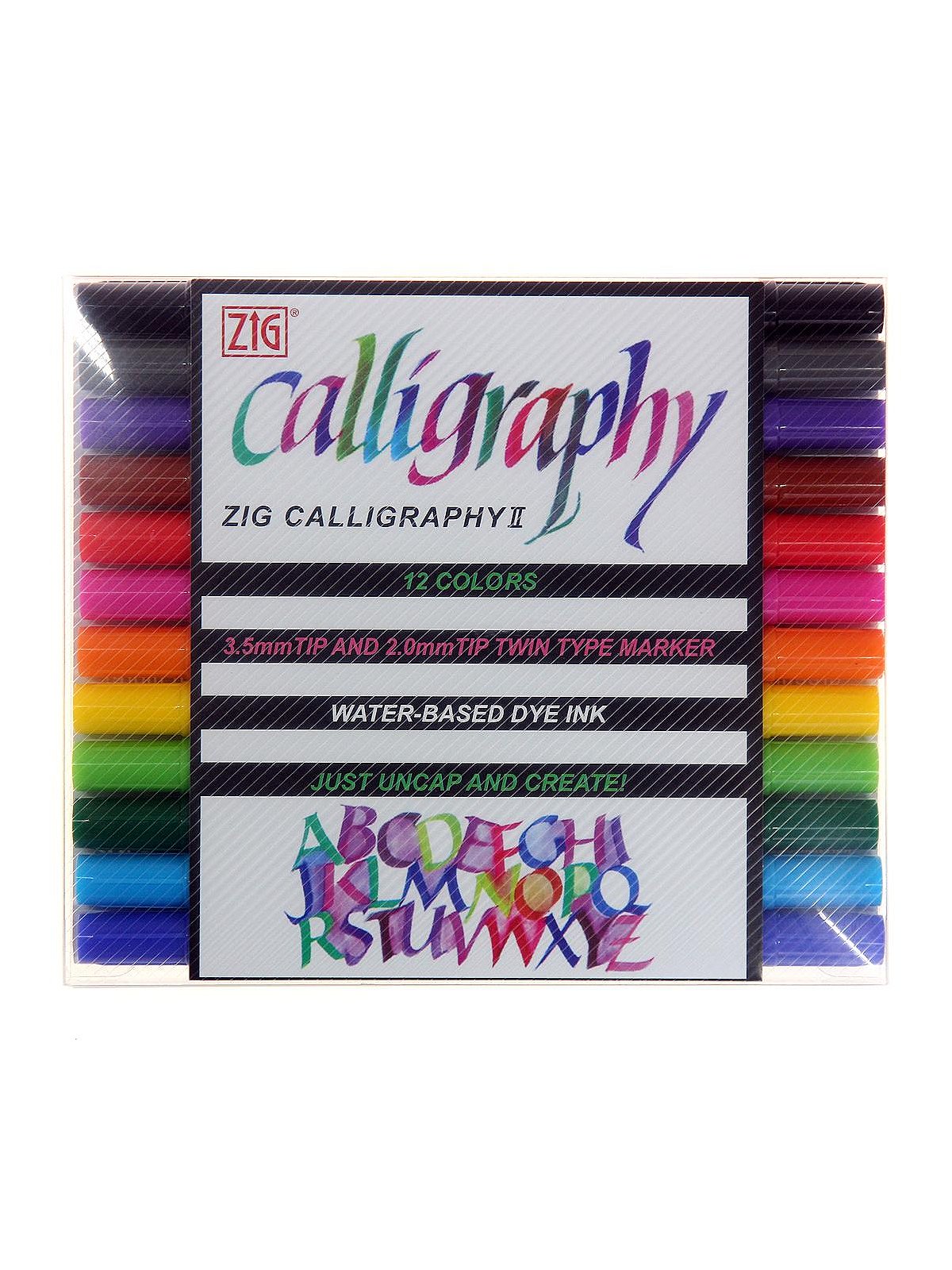 Zig Calligraphy II Dye Marker Set of 12