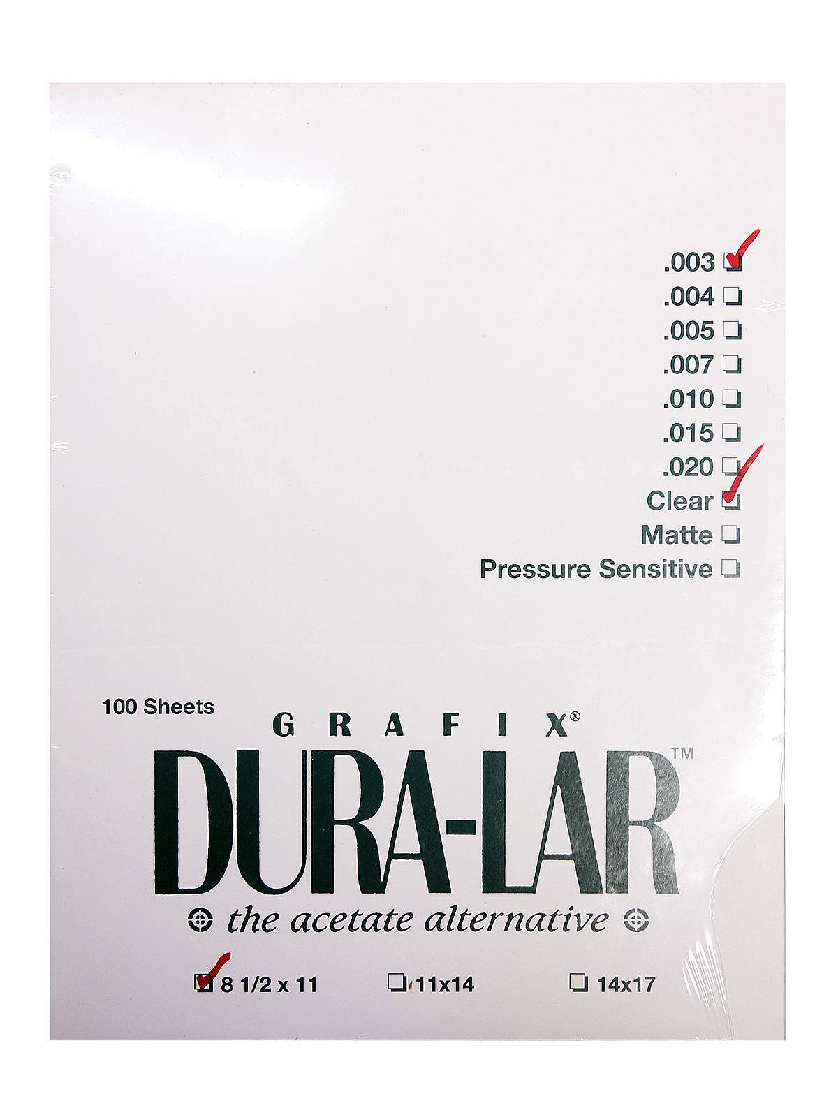 Grafix Dura-Lar Clear Acetate Alternative - 18 x 24 x .015, Single Sheet  
