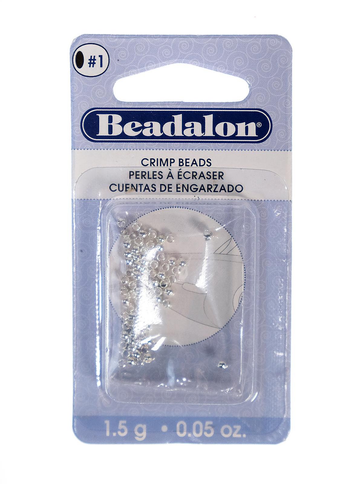 Beadalon Crimp Beads Size 1 1.5g Silver-Plated