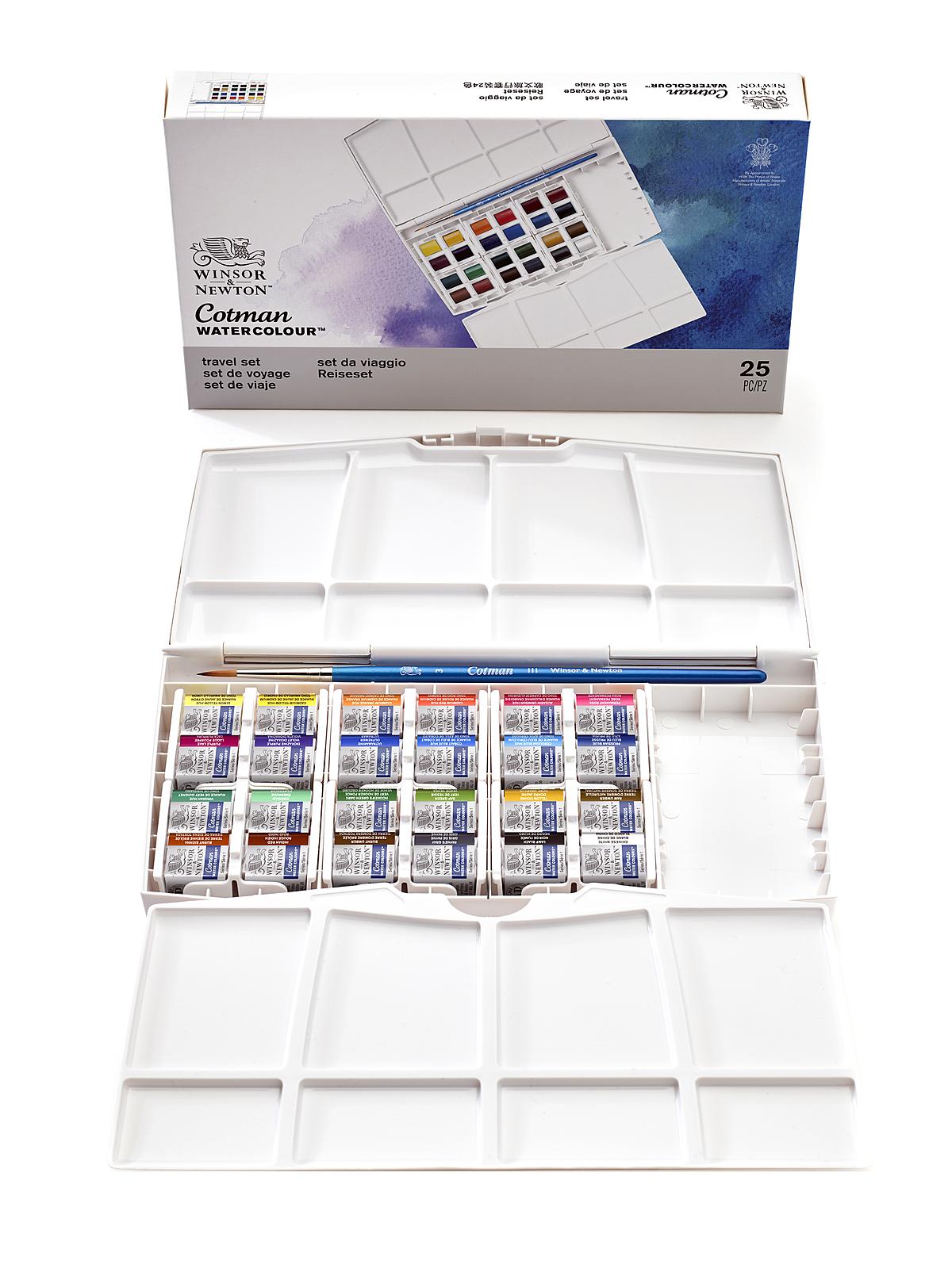 Winsor & Newton Cotman Water Colour Painting Plus Set - Half Pans