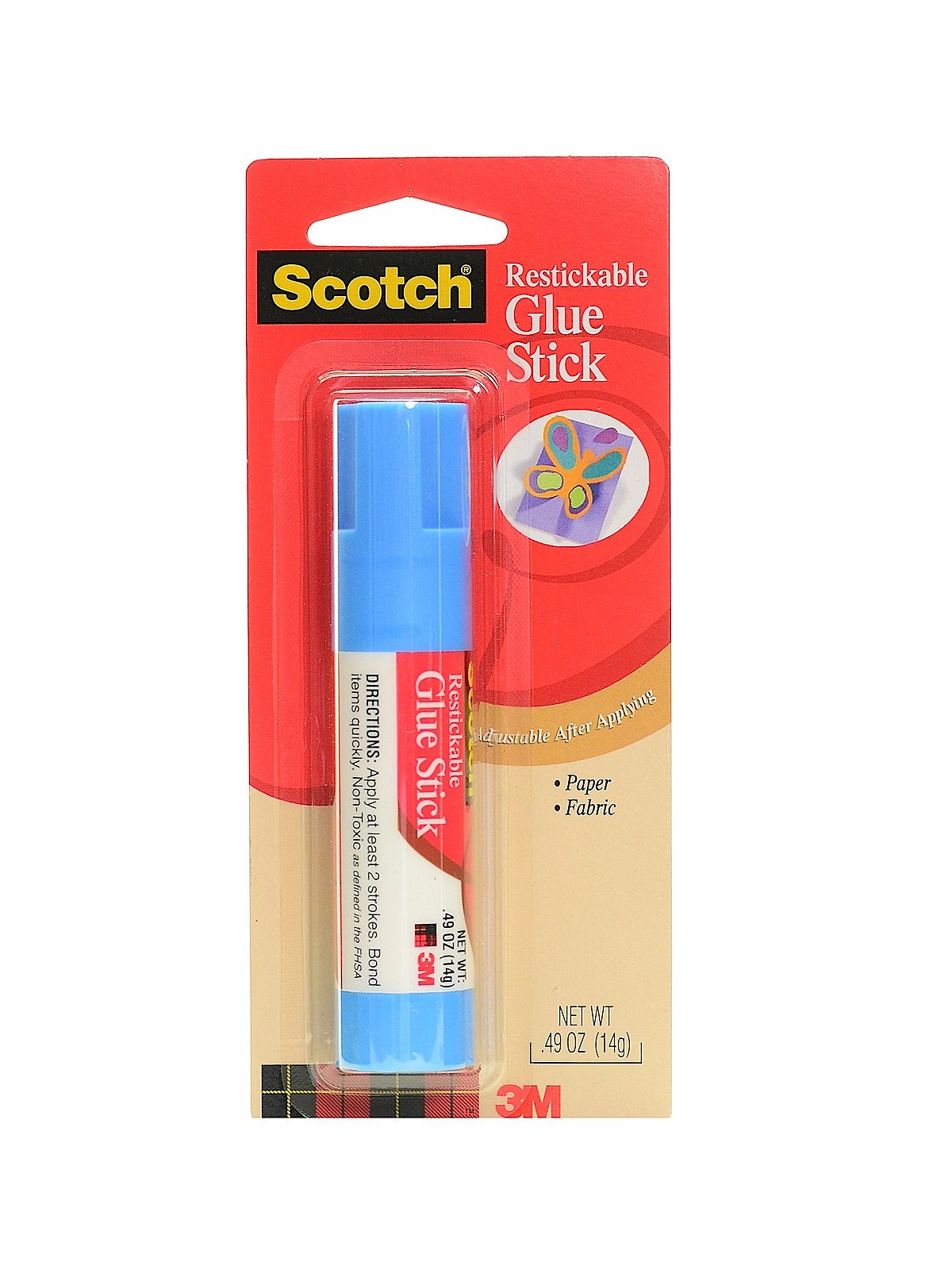 Removable Restickable Glue Stick, .49oz, Repositionable Stick, 2-Pack