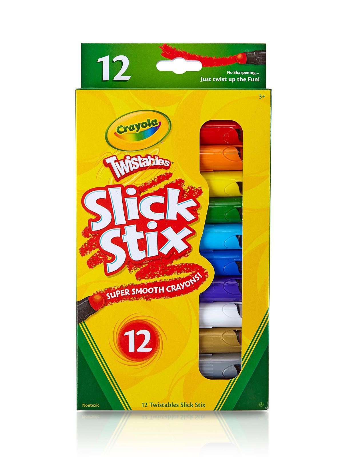Crayola Twistables Slick Stix Crayon, Assorted Wax - 12/Box