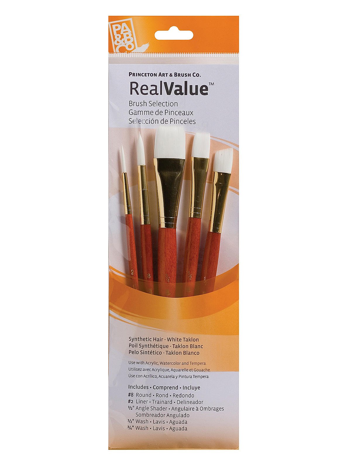 Princeton - Real Value Series Orange Handled Brush Sets
