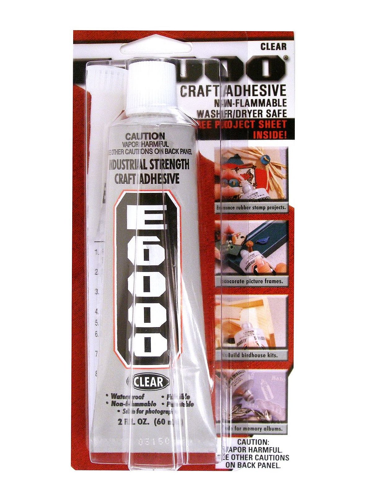  E-6000 Adhesive Metal, Glass, Fiberglass Masonry And Concrete  Clear Carded 2 Oz : Industrial & Scientific