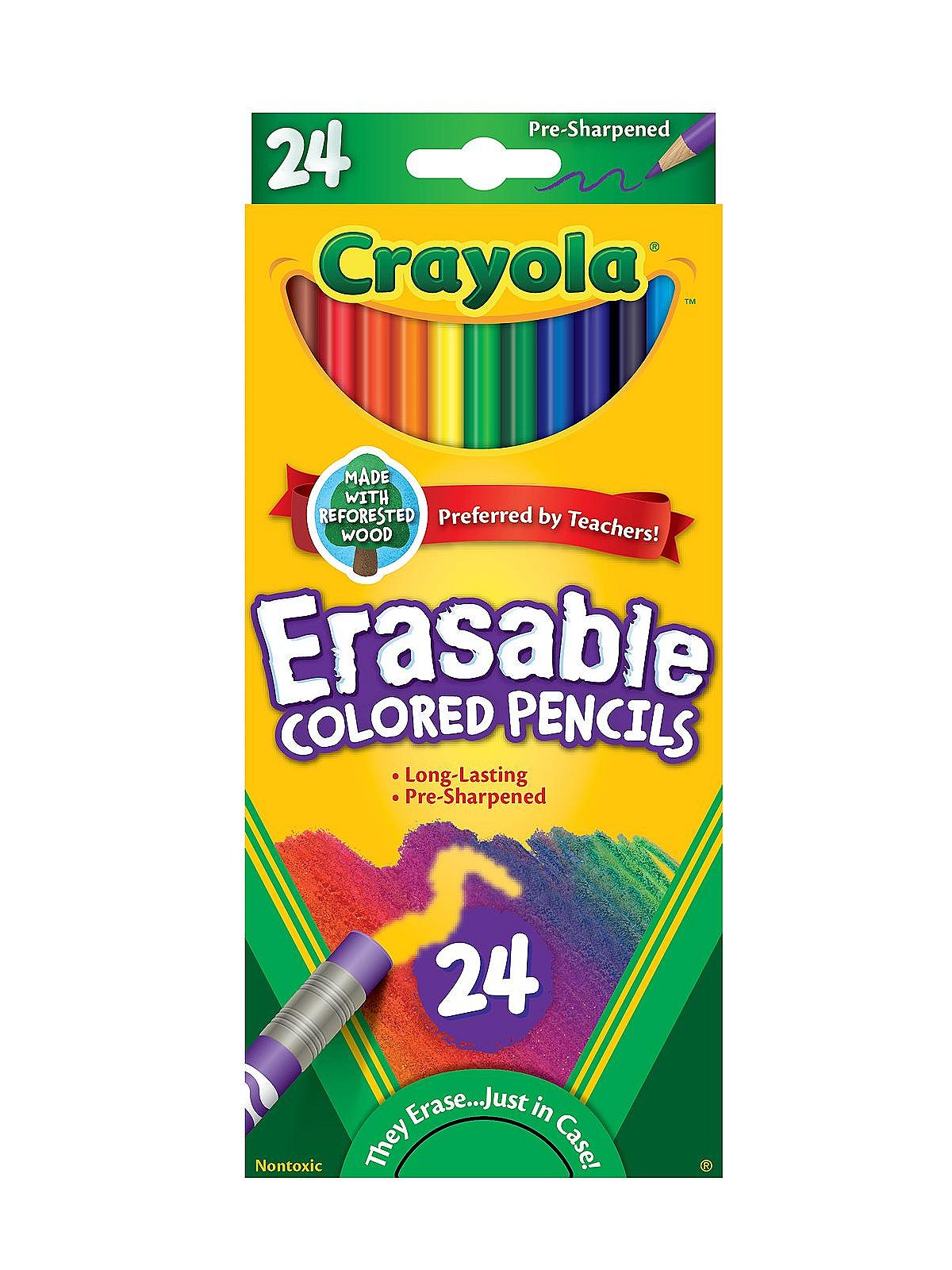 White Crayola Colored Pencils - Set of 5 or 10 with Sharpener
