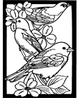 Coloring Page from: Favorite Birds Stained Glass Coloring Book