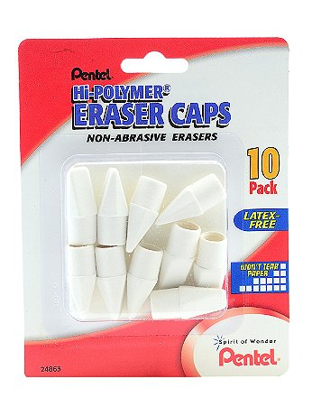 Pentel - Hi-Polymer White Cap Erasers - Pack of 10