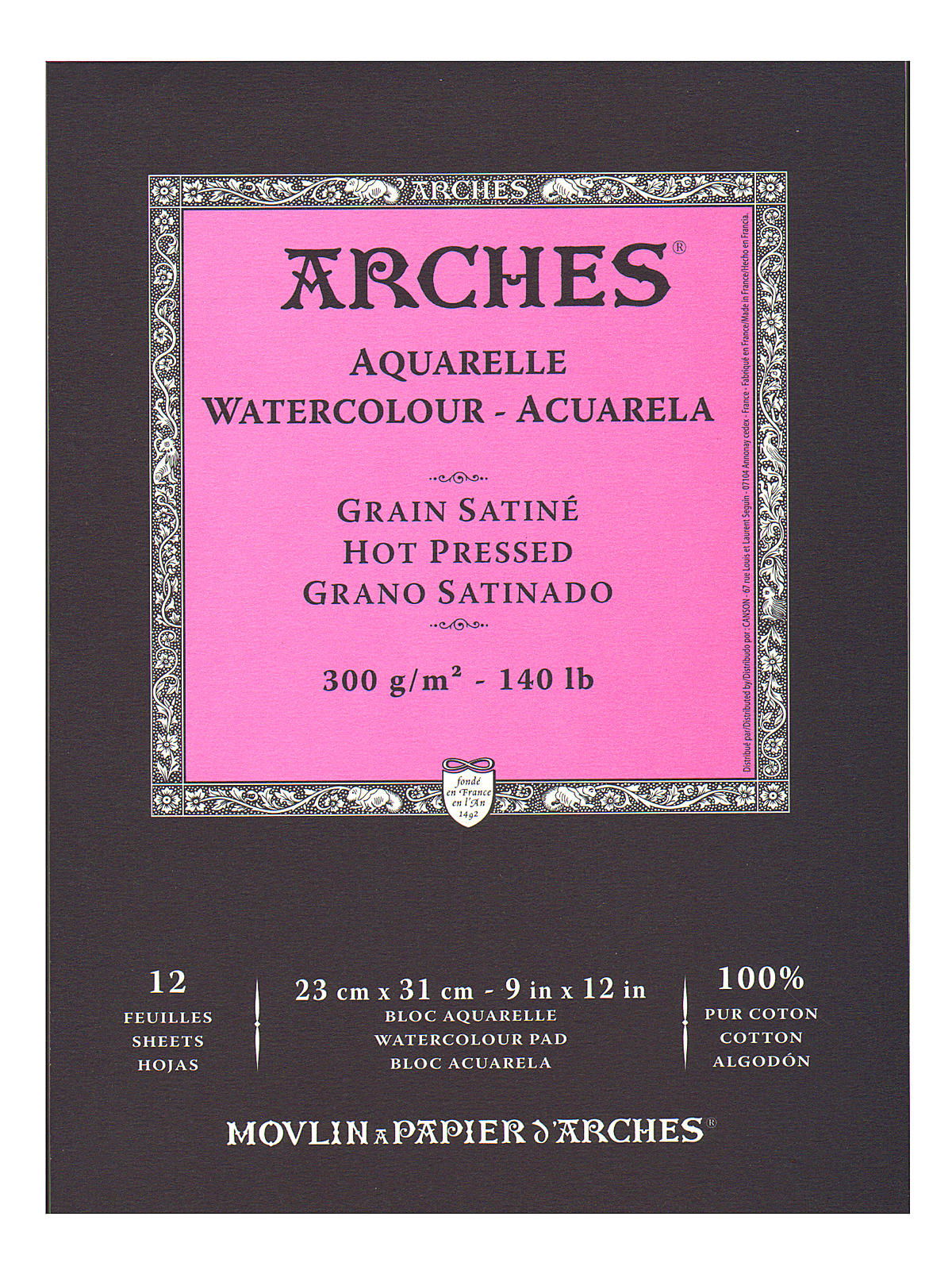 Arches 140 lb. Watercolor Pad, Hot-Pressed - Meininger Art Supply