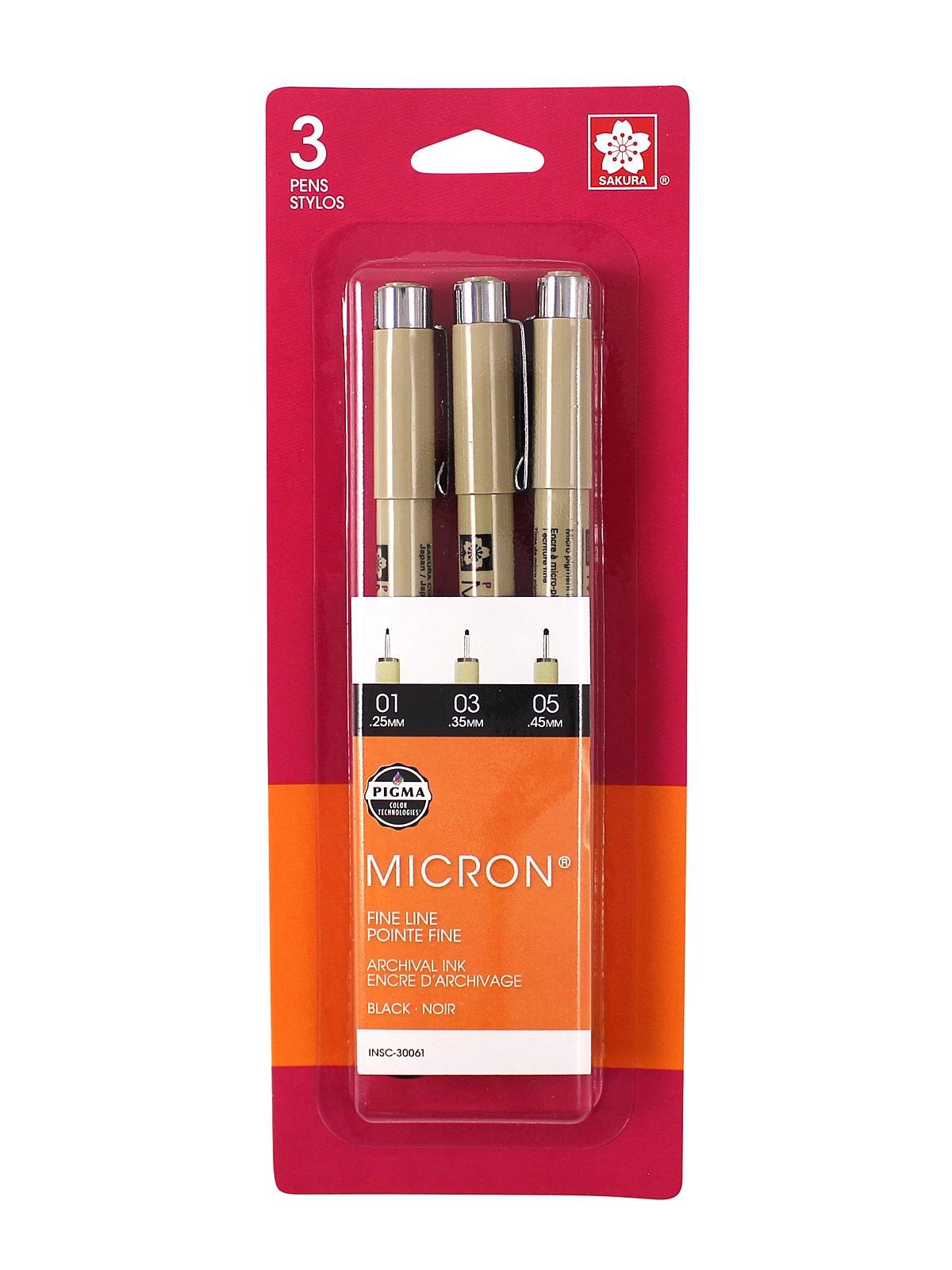 Pigma Micron 01 6-pen Set Assorted