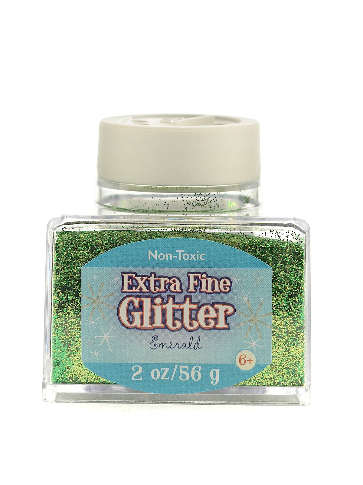 Extra fine glitter 2 oz/56 g Ruby color non-toxic. Shaker bottle