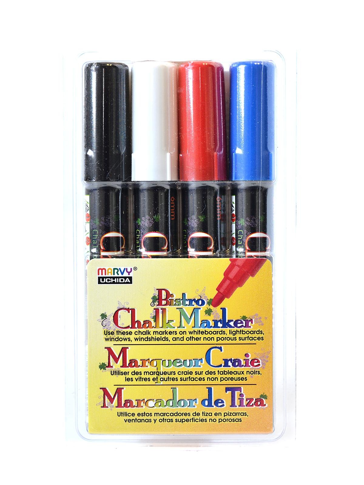 Marvy Uchida Bistro White Chalk Marker, Broad Tip, Pack of 6